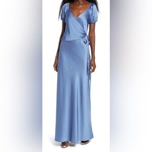 WAYF The Bea Faux Wrap V-Neck Blue Dress From Nordstrom Prom Formal Dress